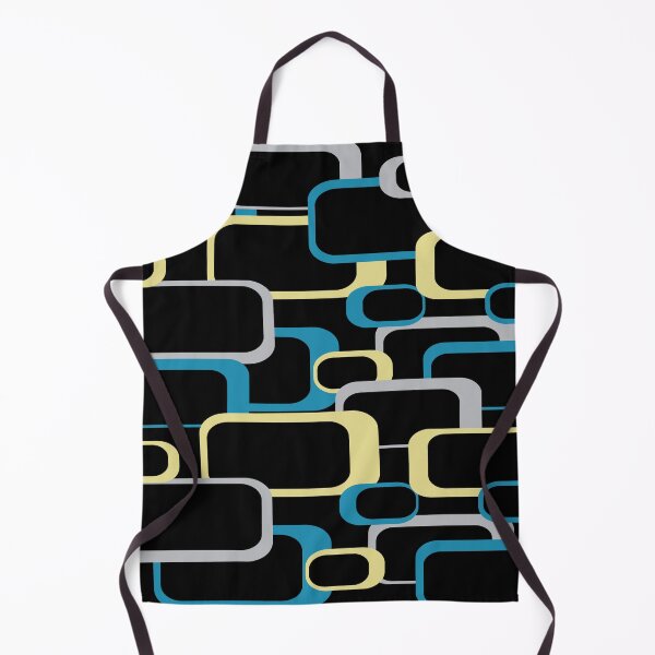 Item preview, Retro Squares Pattern Blue Gray Yellow Black Background designed and sold by ValeriesGallery.
