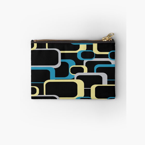 Item preview,  Retro Squares Pattern Blue Gray Yellow Black Background designed and sold by ValeriesGallery.