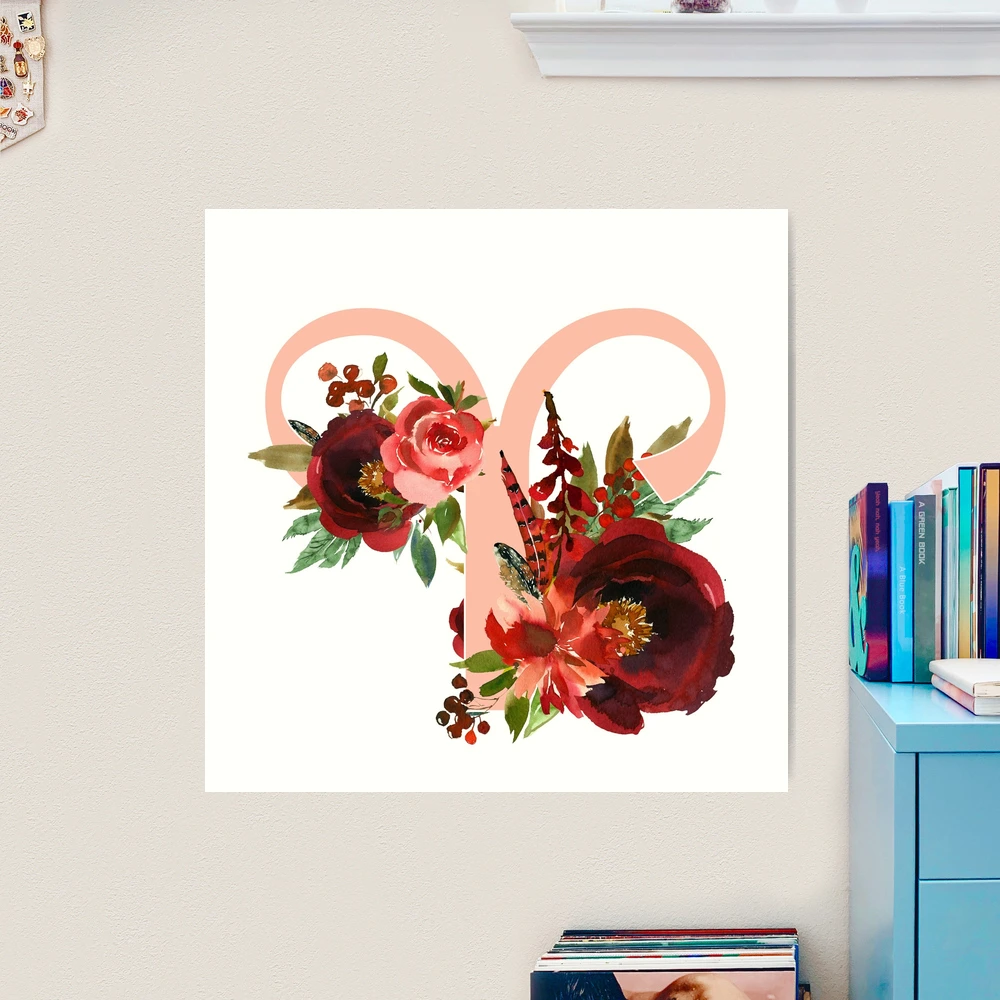 Aries Horoscope Zodiac Sunset Flowers Design