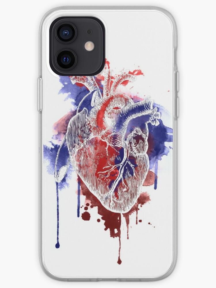 Digitales Anatomisches Aquarell Herz Weisse Version Iphone Hulle Cover Von Singedesigns Redbubble