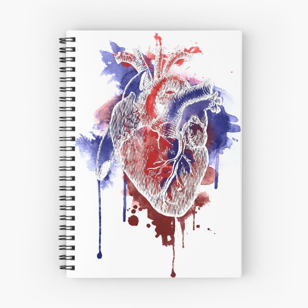 Artikelvorschau, Digitales anatomisches Aquarell Herz (weiße Version) entworfen und verkauft von SingeDesigns.