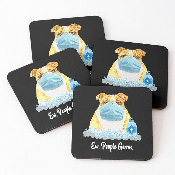 Item preview, Ew People Germs English Bulldog Wearing Face Mask designed and sold by RorenSteven.