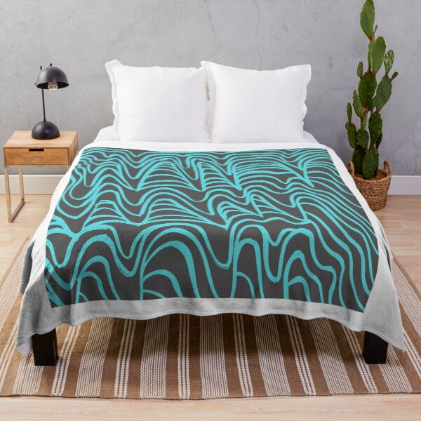 Item preview, Aqua Blue Wavy Lines Pattern designed and sold by CherryDamzel.