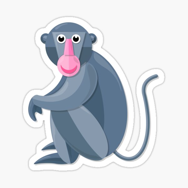 Playful Sitting Baboon Sticker