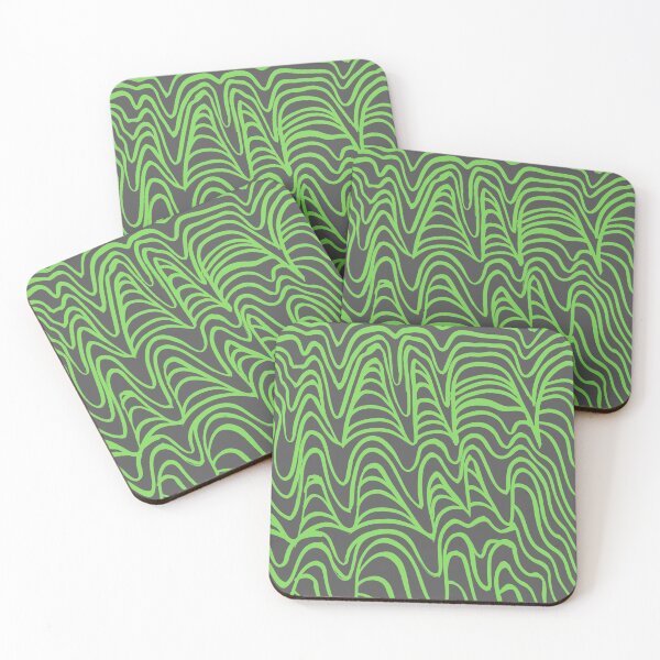 Item preview, Green Wavy Lines Pattern designed and sold by CherryDamzel.