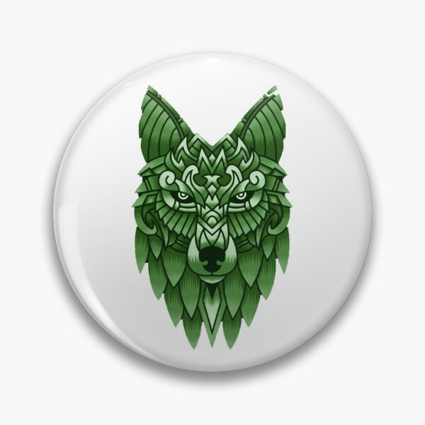 Item preview, wolf art green designed and sold by wolvoo.