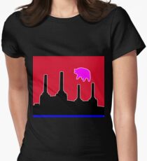 PINK FLOYD FLYING PIG OVER BATTERSEA Women's Fitted T-Shirt