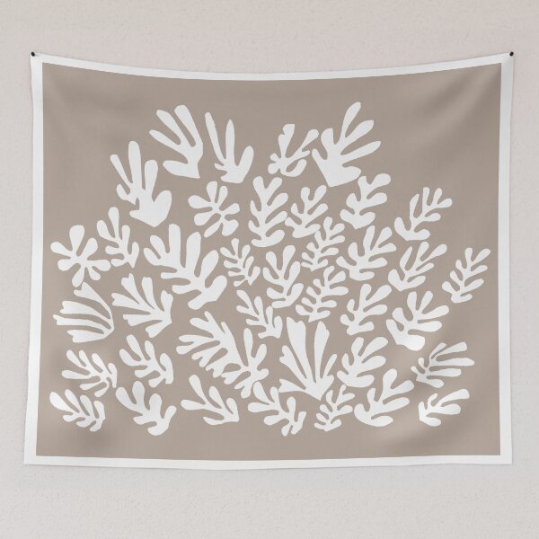 Item preview, Henri Matisse Flower, Paper Decoupes Art beige white, Matisse Cutout's, Matisse inspired sheaf designed and sold by re-make-.