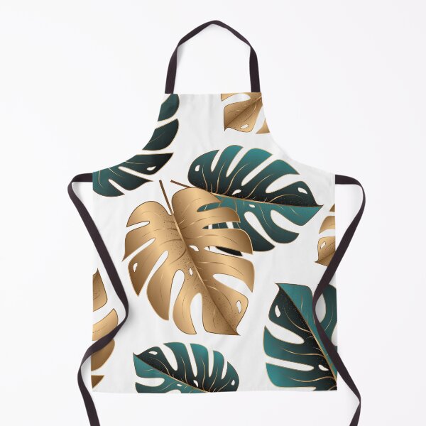 Item preview, Colorful Monstera Teal and Gold Tropical Leaves Pattern designed and sold by CynthiaGraphics.