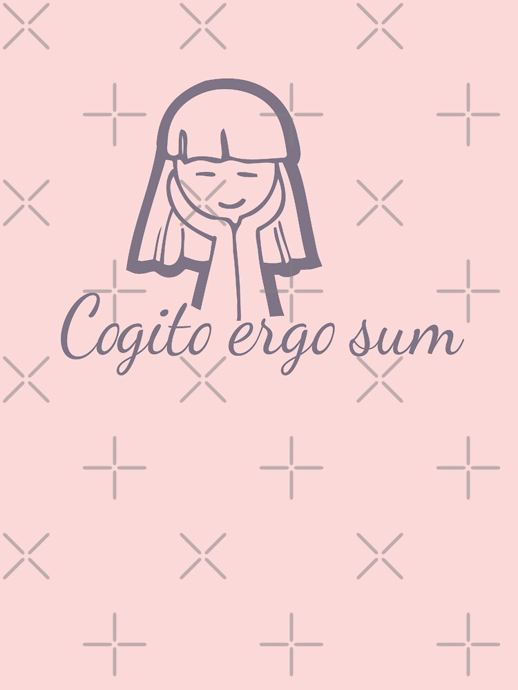 Cogito Ergo Sum Grey Girl Graphic On Pink Baby One Piece By Sarahtrett Redbubble