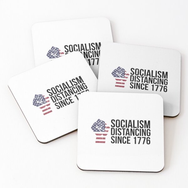 Item preview, Socialism Distancing T-ShirtSocialism Distancing since 1776 - Flag Fist Grunge designed and sold by TheUmbrrella.