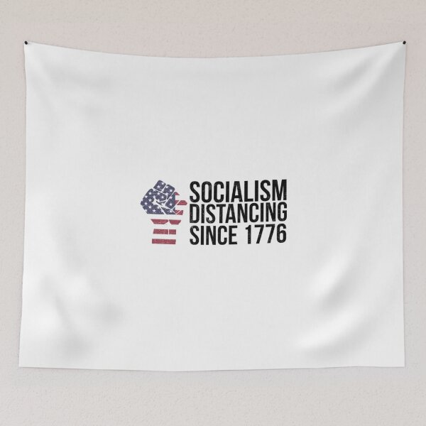 Item preview, Socialism Distancing T-ShirtSocialism Distancing since 1776 - Flag Fist Grunge designed and sold by TheUmbrrella.