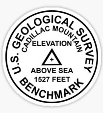 Cadillac Mountain, Maine USGS Style Benchmark Sticker