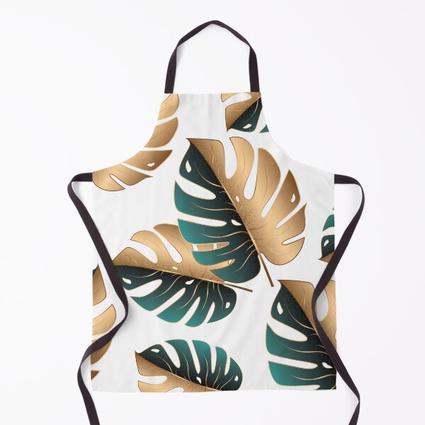 Item preview, Monstera Teal and Gold Split Leaves Tropical Pattern designed and sold by CynthiaGraphics.