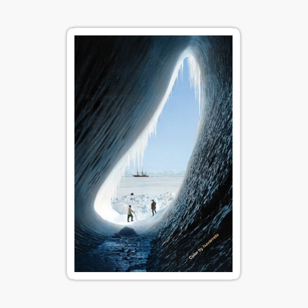Grotto in an Iceberg. British Antarctic Expedition. January 1911. Sticker