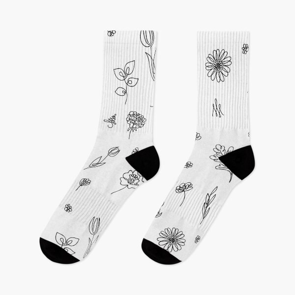 Item preview, Outline Flowers and Leaves on White designed and sold by Pavnud.