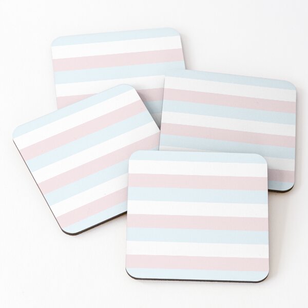 Item preview, 3 Large PALE BLUE, PALE PINK and WHITE Horizontal STRIPES designed and sold by RachelMacht.