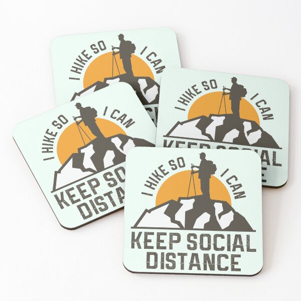 Item preview, I Hike I Keep Social Distance Stay Home Stay Safe Fight Covid -DRK designed and sold by Hurriyyatee.