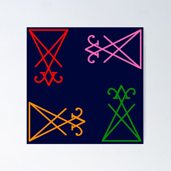 Item preview, Colorful Lucifer Sigil Pattern designed and sold by AlasAHintStudio.