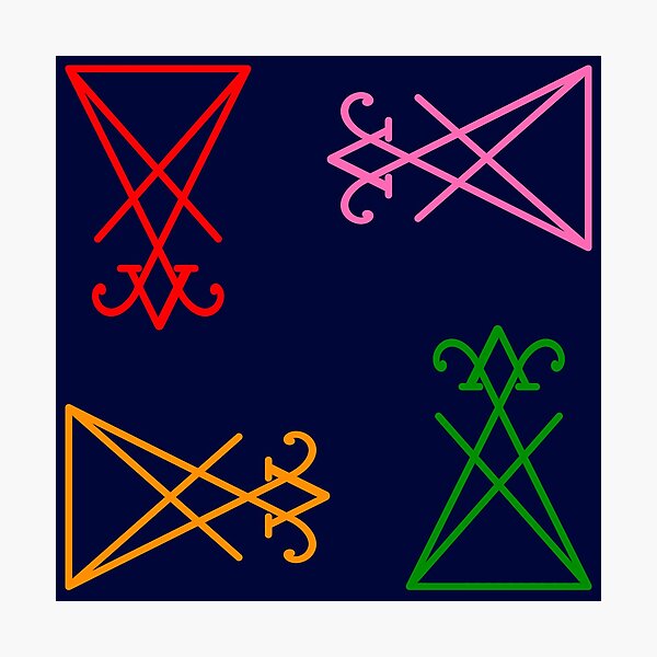 Item preview, Colorful Lucifer Sigil Pattern designed and sold by AlasAHintStudio.