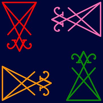 Artwork thumbnail, Colorful Lucifer Sigil Pattern by AlasAHintStudio