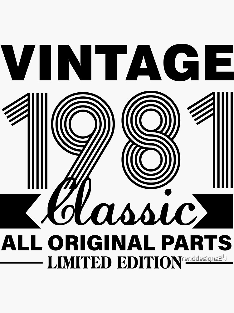 Vintage 1981 Original Parts Funny 39th Birthday Made In 1981 T-Shirt