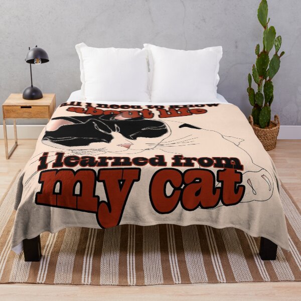Item preview, Funny sleeping cat, funny quotes about cats, a gift for cat moms and dads. all i need to know about life i learned from my cat designed and sold by WolgaArt.