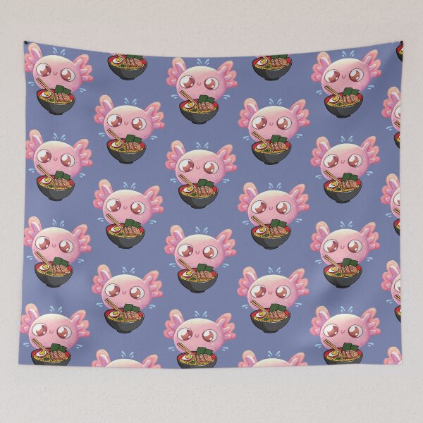 Item preview, Cute Baby Axolotl Eatsolotl - Funny Kawaii Anime Axolostl Ramen Soup Nodles designed and sold by PatternFariss.