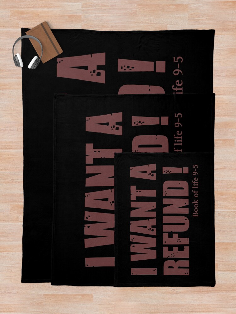 Thumbnail 5 of 6, Throw Blanket, Refund 9-5 - bk designed and sold by reIntegration.