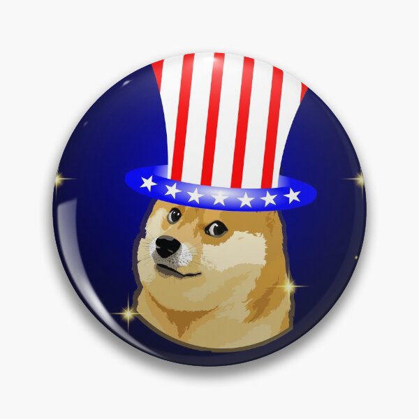 Artikelvorschau, Dogecoin-Krypto mit amerikanischem Flaggenhut entworfen und verkauft von ZieProject.