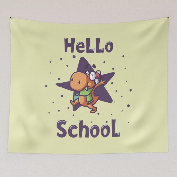 Item preview, Hello school baby dinosaur - dark designed and sold by Kidzz.