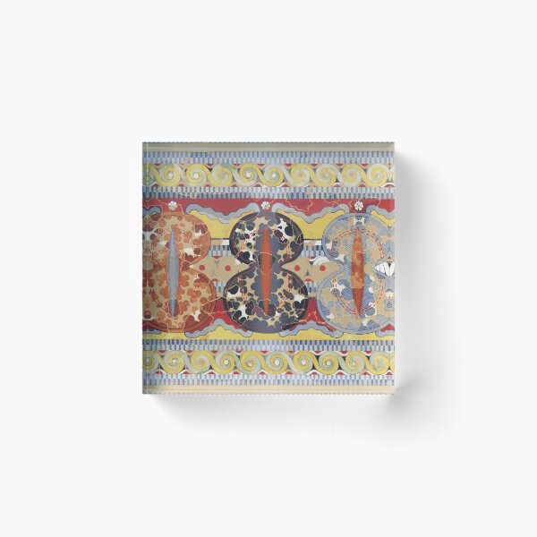 Item preview, Shield Frieze Fresco Reproduction by Emile Gillieron, from Tiryns Palace - Ancient Greek Artwork Restoration designed and sold by Purrfecta.