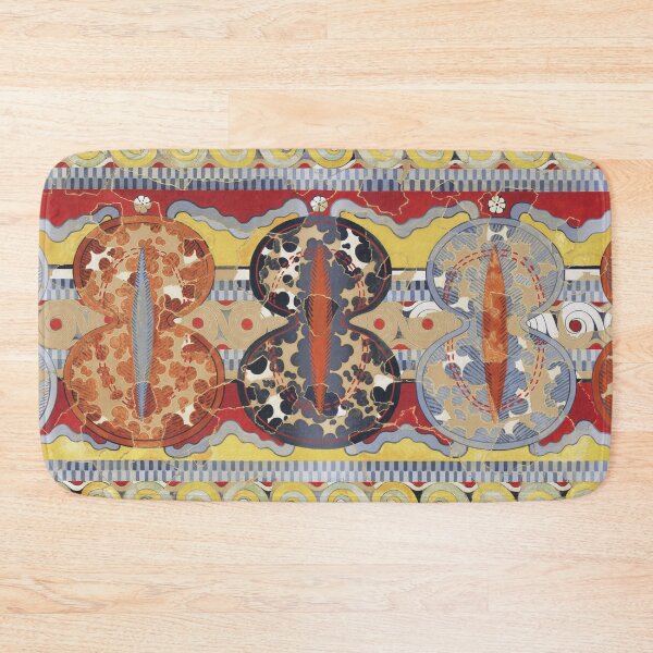 Item preview, Shield Frieze Fresco Reproduction by Emile Gillieron, from Tiryns Palace - Ancient Greek Artwork Restoration designed and sold by Purrfecta.