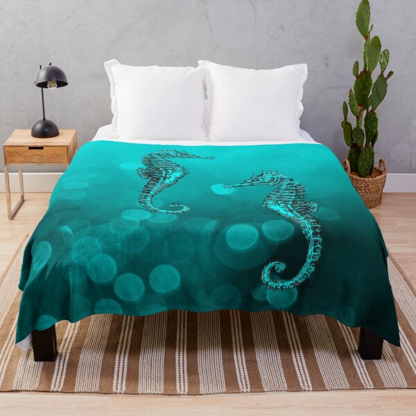 Item preview, Summer Vibes Sea Horses In Deep Turquoise Waters designed and sold by artsandsoul.