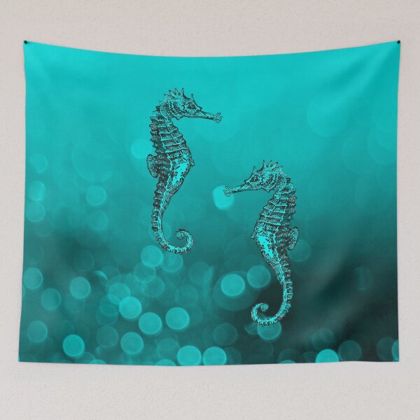 Item preview, Summer Vibes Sea Horses In Deep Turquoise Waters designed and sold by artsandsoul.