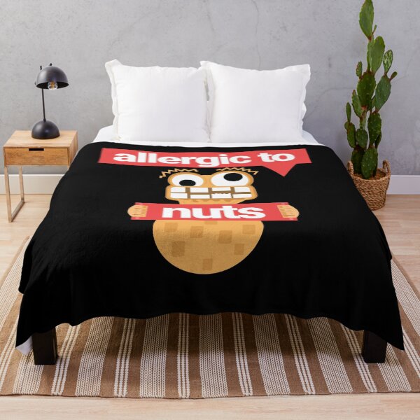 Item preview, Allergic to nuts design. Nuts being crazy people represented by crazy peanut cartoon character animation designed and sold by tiredofwinning.