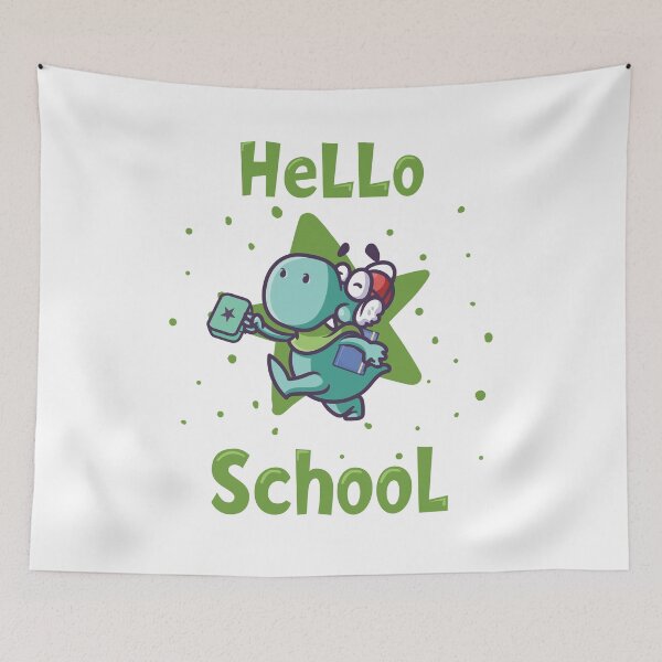 Item preview, Hello school baby dinosaur II - green designed and sold by Kidzz.
