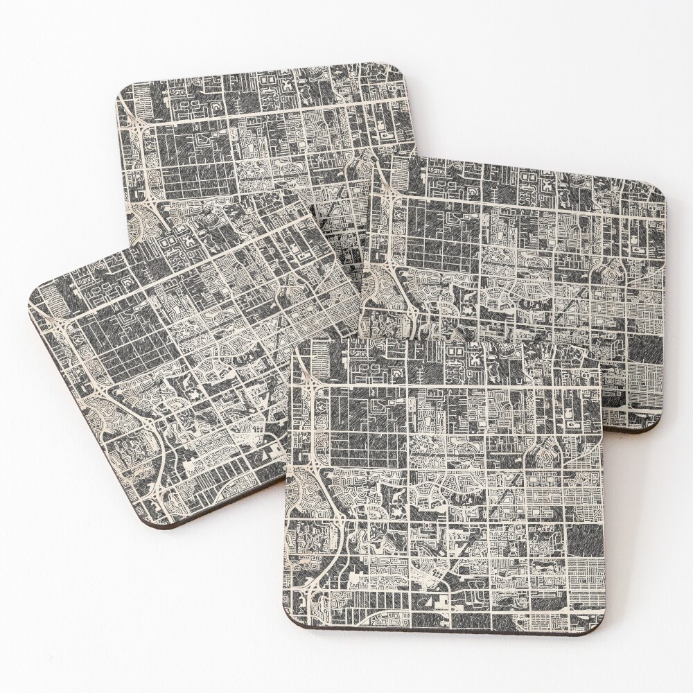 Aperçu de l'œuvre Dessous de verre (lot de 4) créée et vendue par InkMaps.
