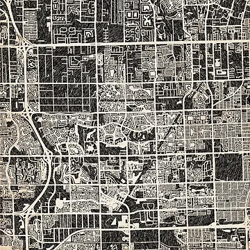 Imagen de la obra Pembroke Pines map Florida Ink lines 2 de InkMaps