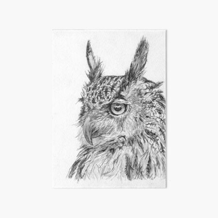 Owl In Ink Art Board Print