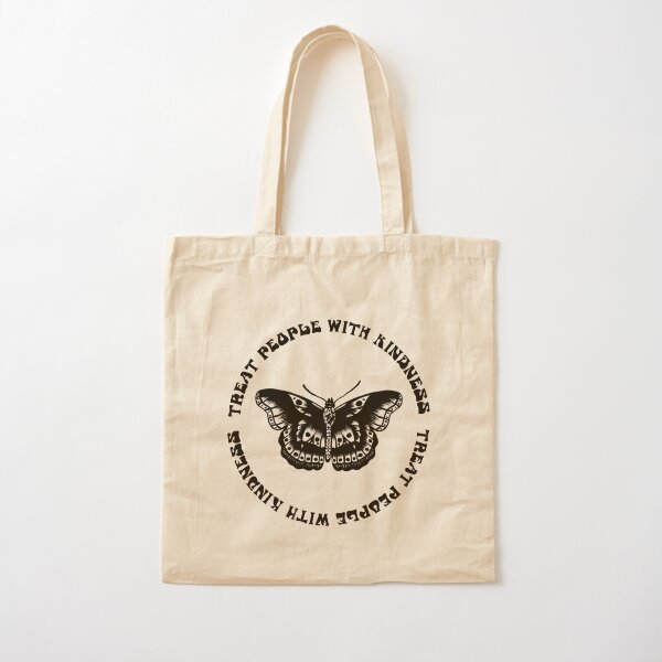 Behandle Menschen mit Freundlichkeit Schmetterling TPWK Baumwolltasche