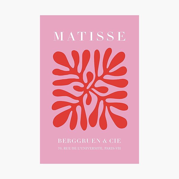 Matisse Print, Pink coral Matisse Art, Wall Art, Summer Art Print, Matisse Exhibition, Modern Art Photographic Print