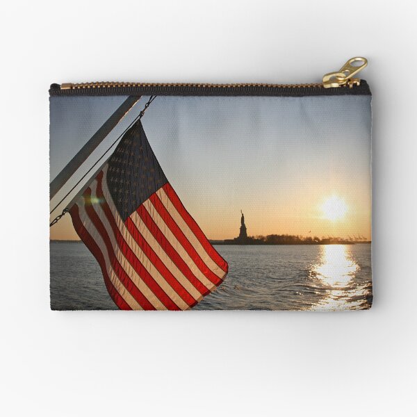 Sunset over Liberty Island Zipper Pouch