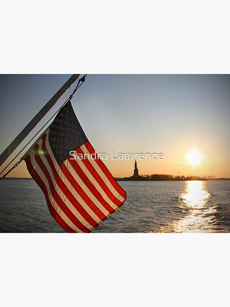 Sunset over Liberty Island by sandrafarrow