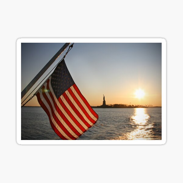Sunset over Liberty Island Sticker
