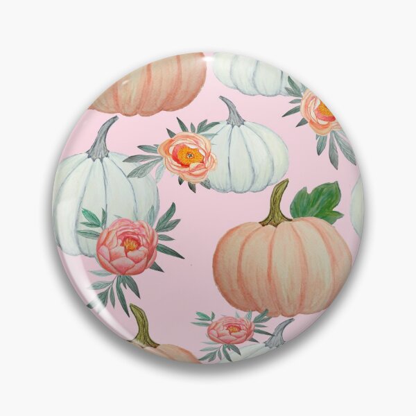 Item preview, Pumpkin and peony floral in pink, peach and white designed and sold by MagentaRose.
