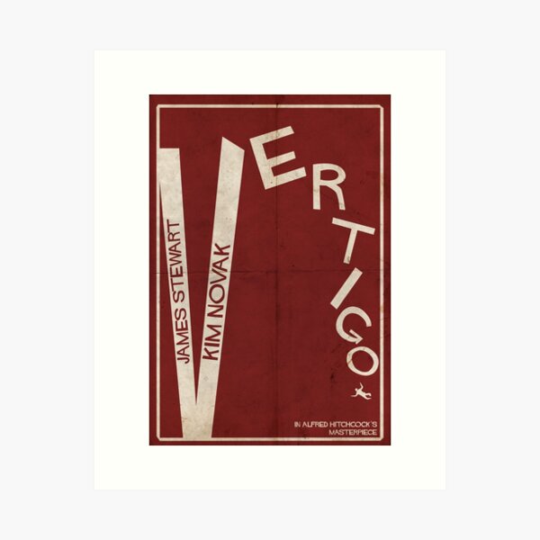 Vertigo - Poster minimalista, Alfred Hitchcock - James Stewart, Kim Novak, póster de pelicula, cartel retro, ilustración Art Print