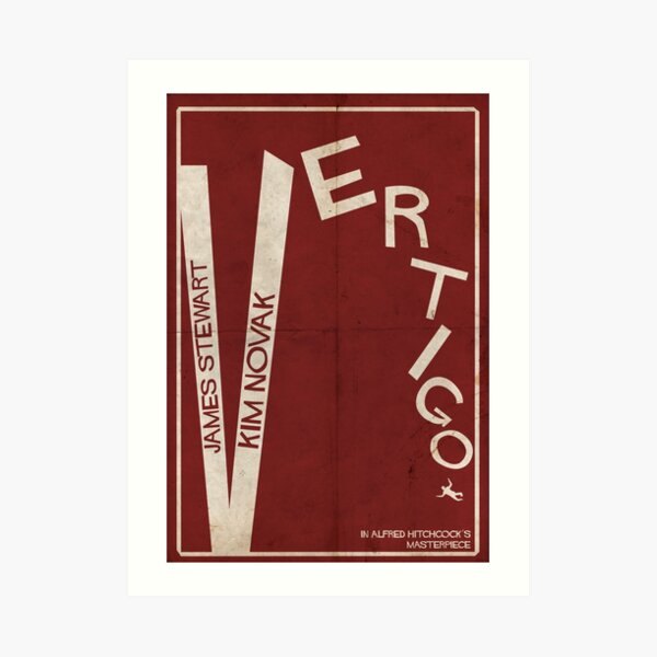 Vertigo - Poster minimalista, Alfred Hitchcock - James Stewart, Kim Novak, póster de pelicula, cartel retro, ilustración Lámina artística