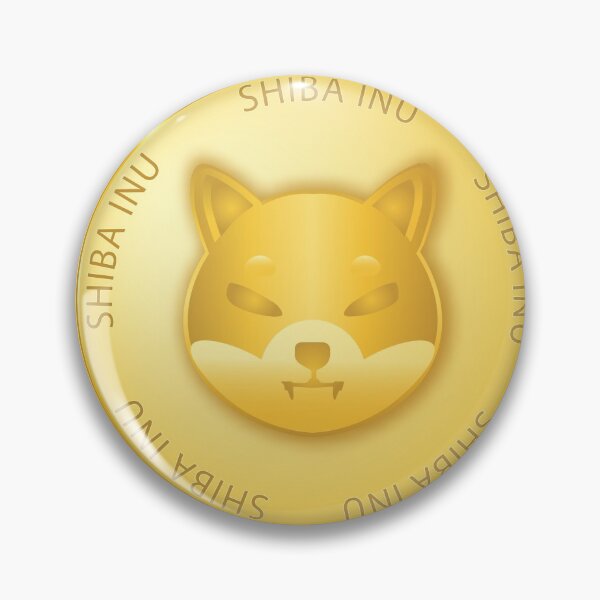 Artikelvorschau, Shiba Inu (SHIB) Kryptowährungs-Slogan mit goldener Farbe entworfen und verkauft von ZieProject.