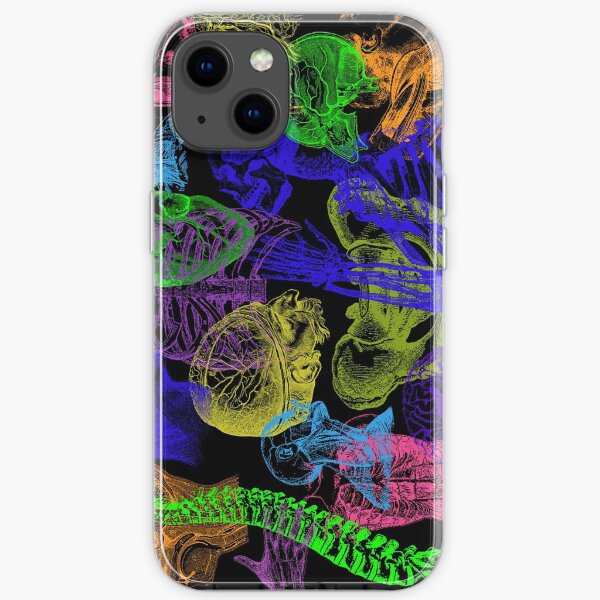 anatomía de neón vintage Funda blanda para iPhone